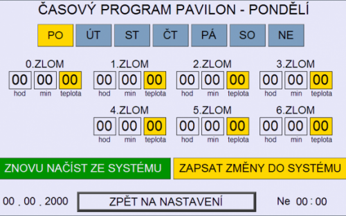 Časový program