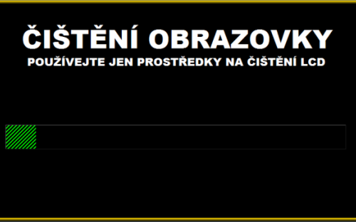 Obrazovka pro údržbu čistého displeje