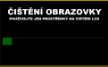 Obrazovka pro údržbu čistého displeje